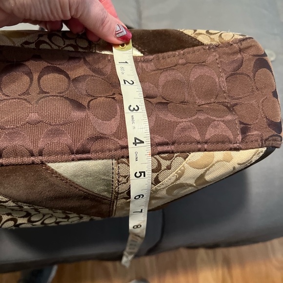 Coach purse brown and gold mixed materials in great condition! - Picture 11 of 16